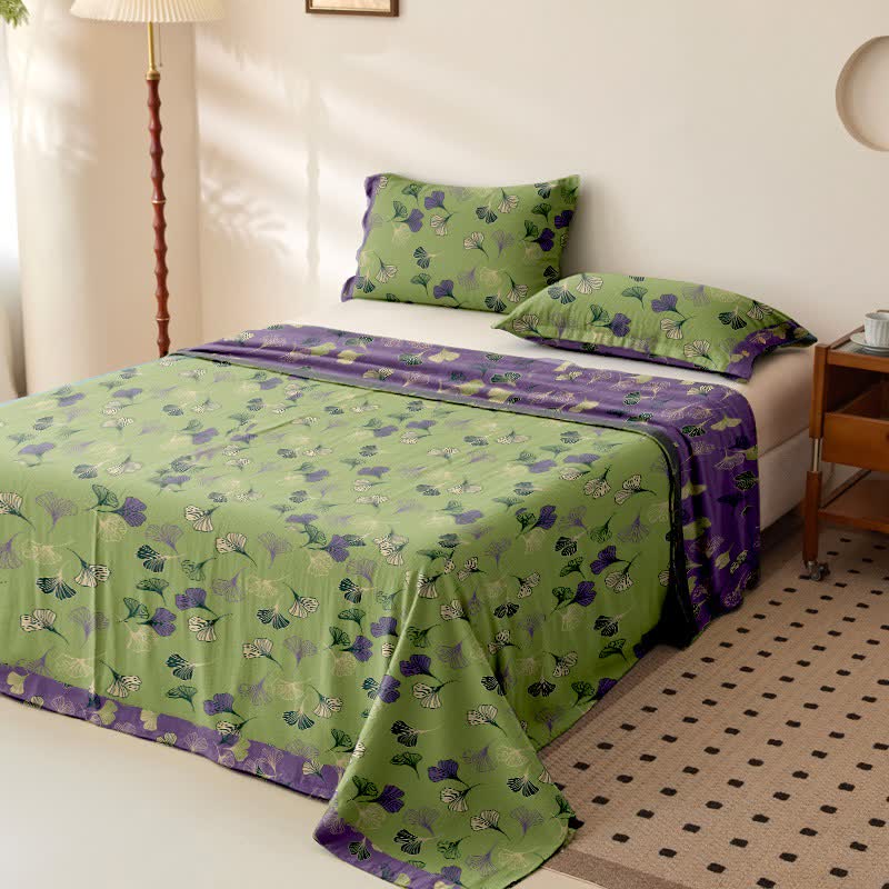 Ownkoti Ginkgo Leaf Cotton Gauze Sheet Bedspread - image 5