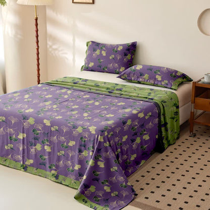 Ownkoti Ginkgo Leaf Cotton Gauze Sheet Bedspread - image 1