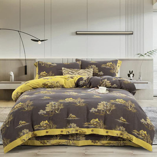 Ownkoti Landscape Print Cotton Gauze Jacquard Bedding Set(4pcs) - Queen - image 0