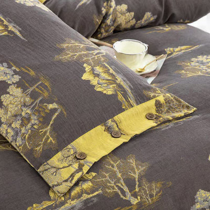 Ownkoti Landscape Print Cotton Gauze Jacquard Bedding Set(4pcs) - image 6