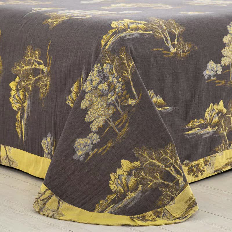 Ownkoti Landscape Print Cotton Gauze Jacquard Bedding Set(4pcs) - image 7