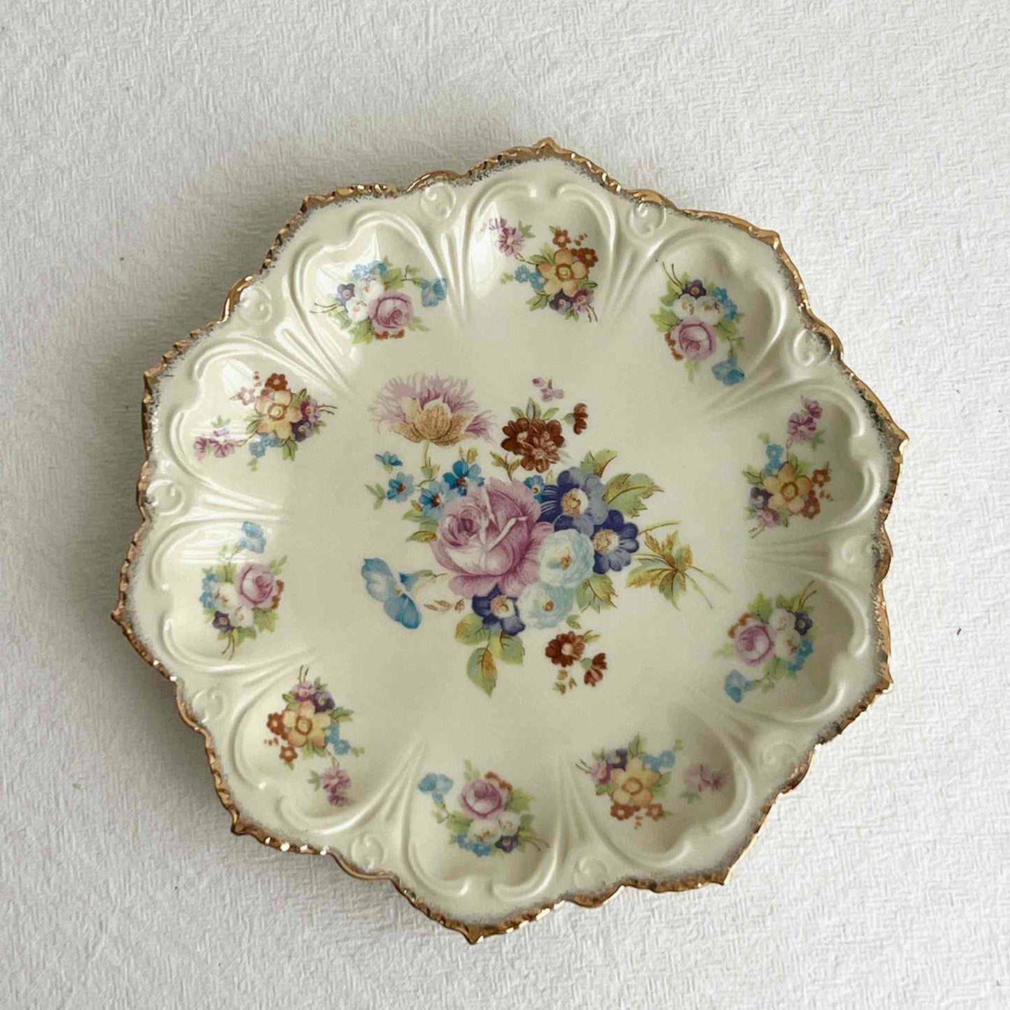 Ownkoti Romantic Floral Porcelain Plate - Faint Yellow - image 5