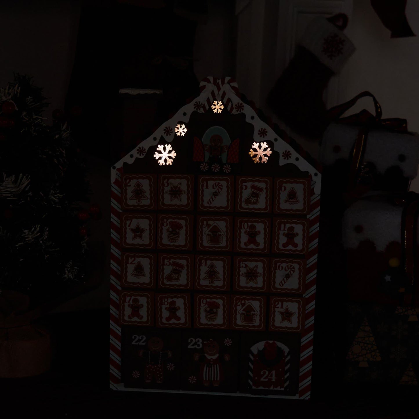 Ownkoti Gingerbread Man Christmas Countdown Calendar Gift Box - image 6