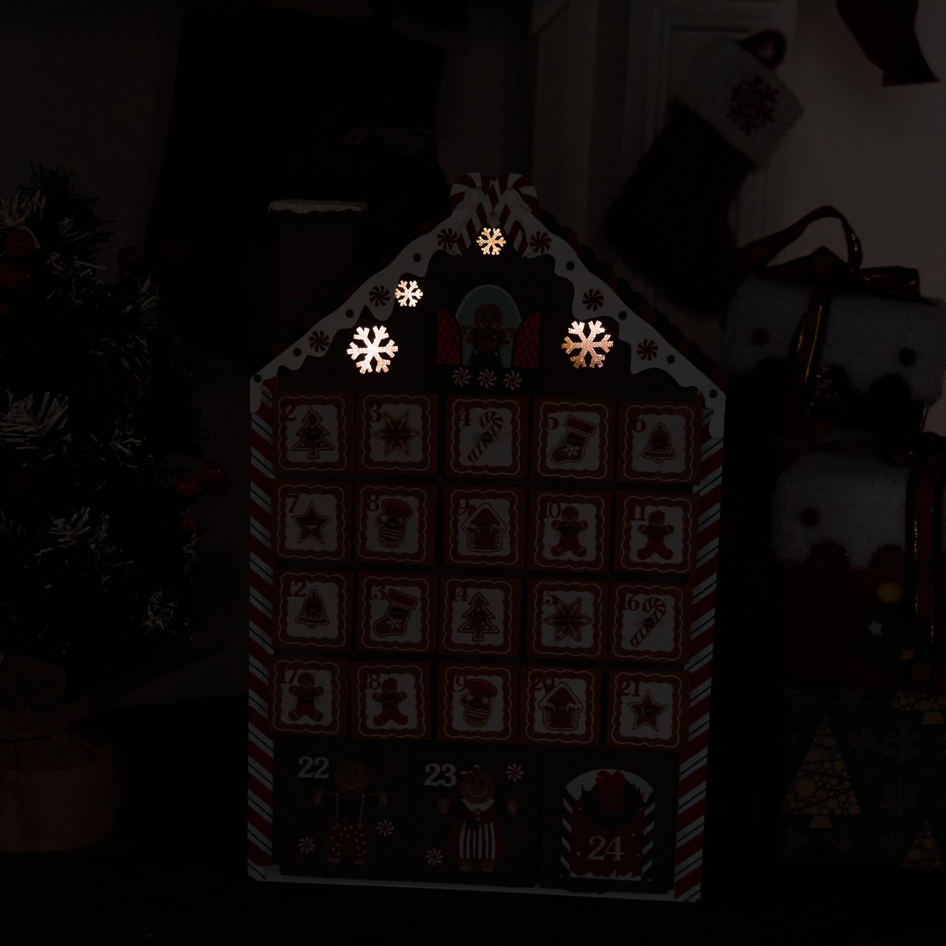 Ownkoti Gingerbread Man Christmas Countdown Calendar Gift Box - image 6