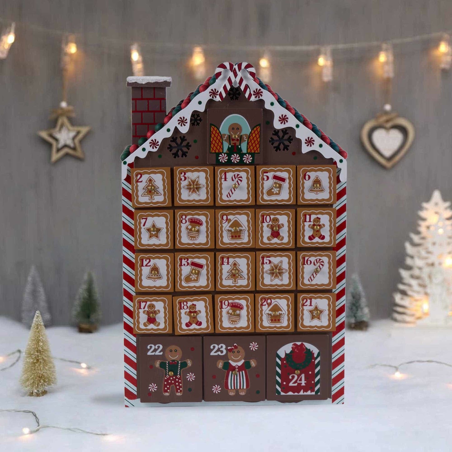 Ownkoti Gingerbread Man Christmas Countdown Calendar Gift Box - image 2