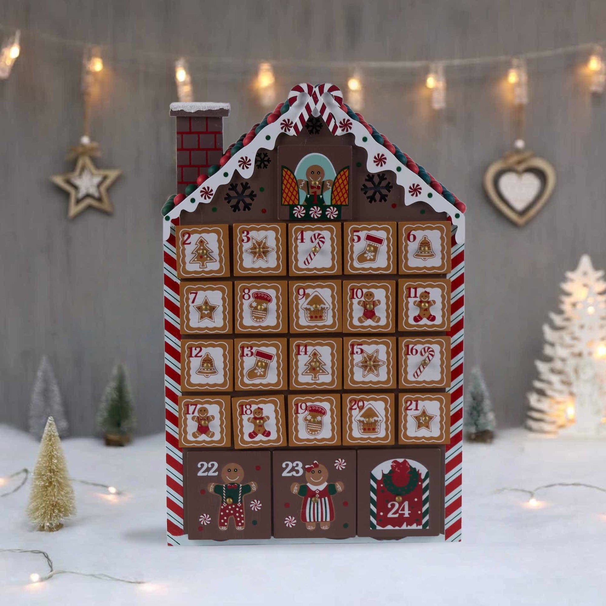 Ownkoti Gingerbread Man Christmas Countdown Calendar Gift Box - image 2
