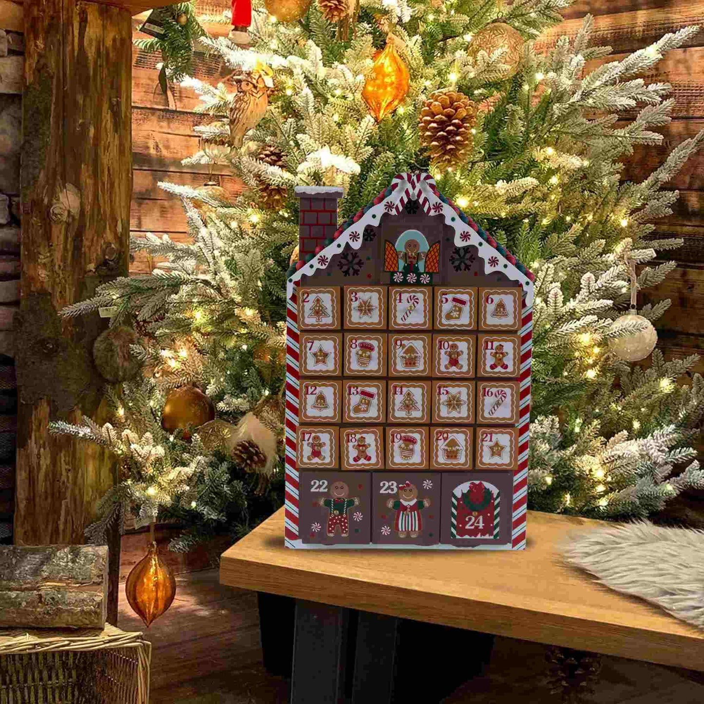 Ownkoti Gingerbread Man Christmas Countdown Calendar Gift Box - image 4