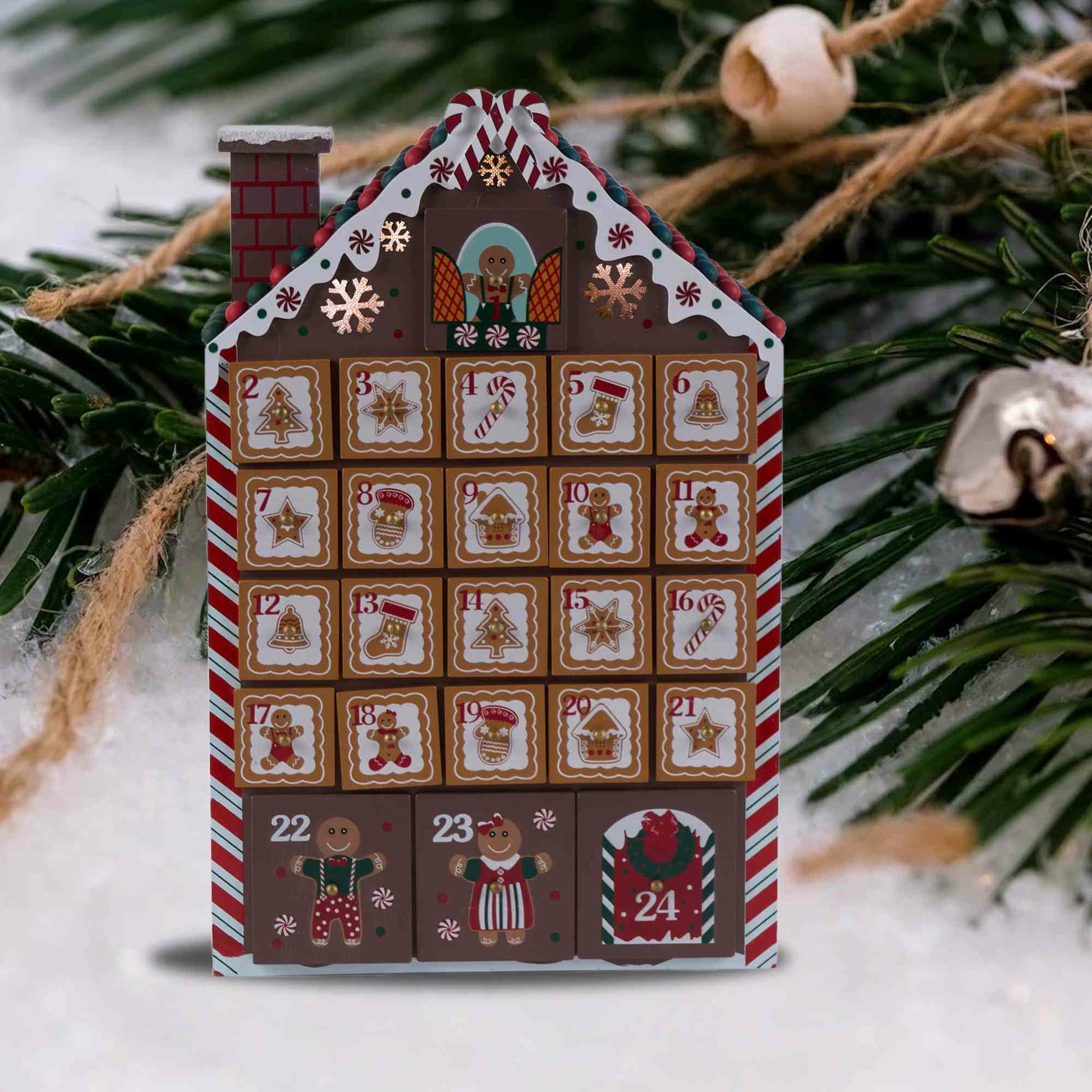 Ownkoti Gingerbread Man Christmas Countdown Calendar Gift Box - image 3