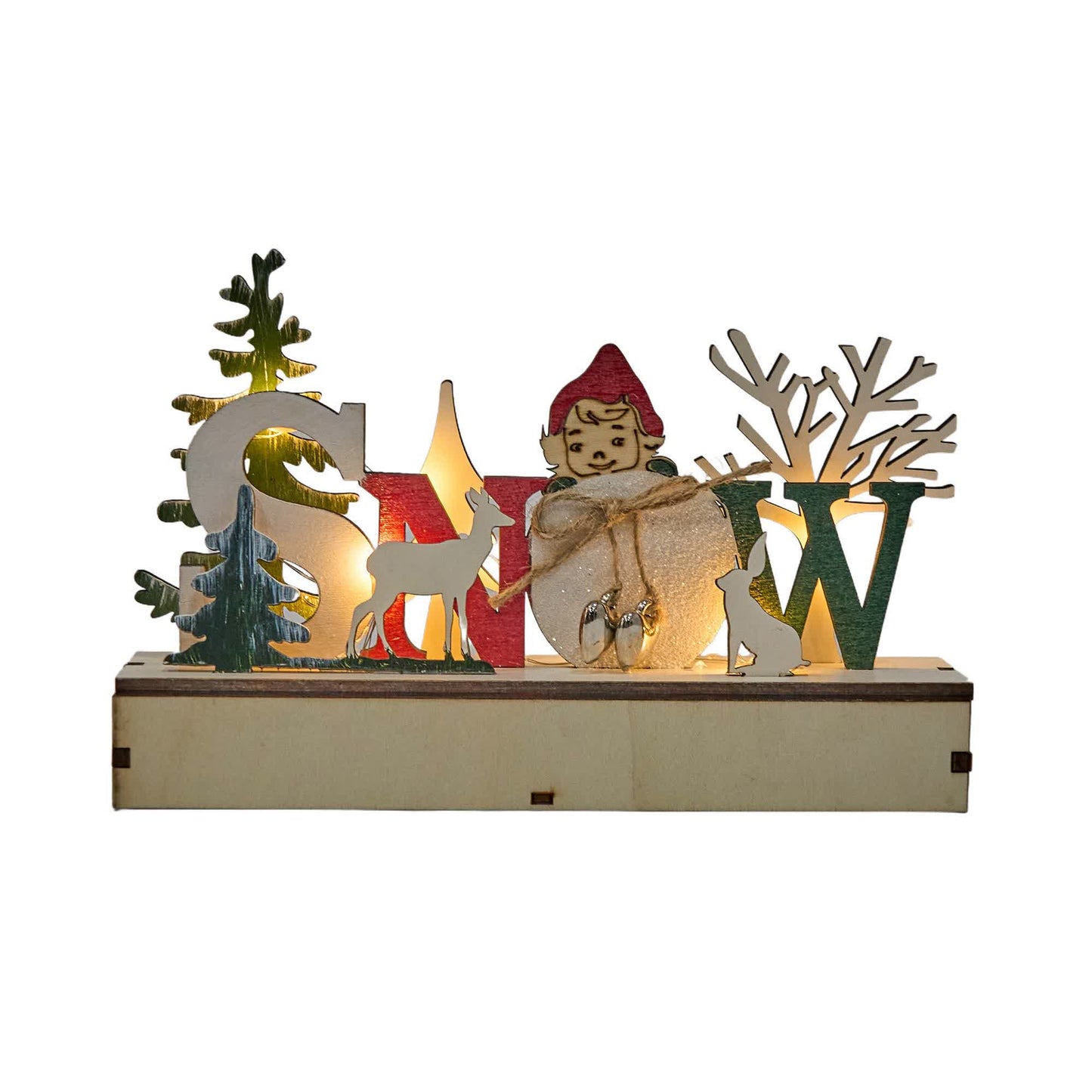 Ownkoti Lighted Wooden Christmas Tabletop Decoration - image 6