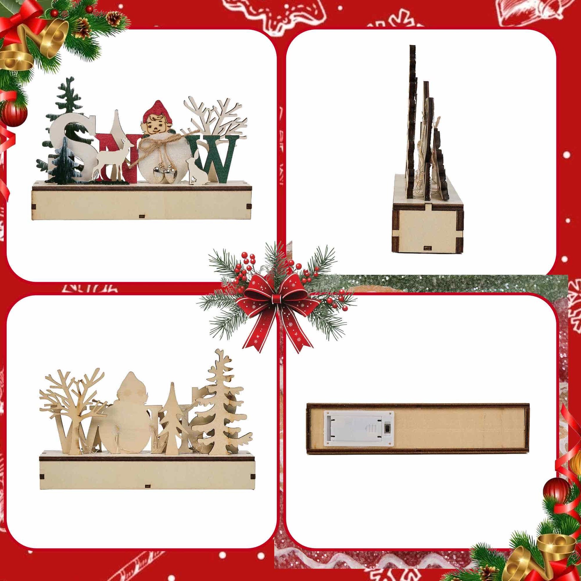 Ownkoti Lighted Wooden Christmas Tabletop Decoration - image 4