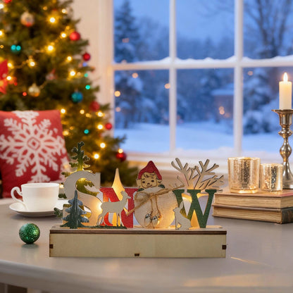 Ownkoti Lighted Wooden Christmas Tabletop Decoration - image 2