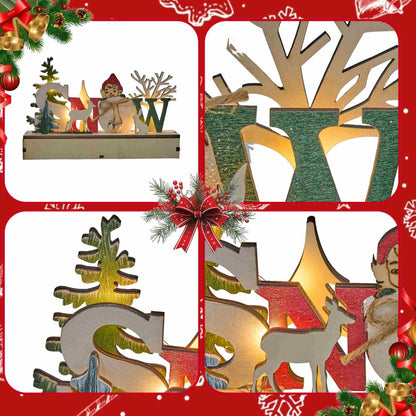 Ownkoti Lighted Wooden Christmas Tabletop Decoration - image 3