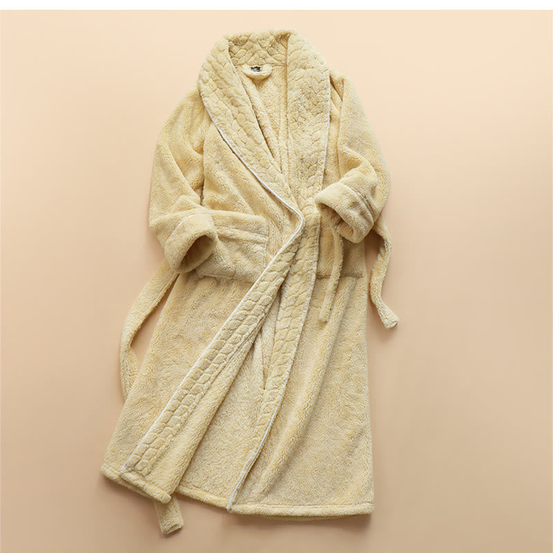 Luxury Double-Layer Fleece Long Robe - image 6