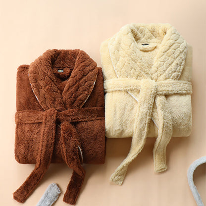 Luxury Double-Layer Fleece Long Robe - image 7