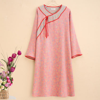 Ownkoti Plus Size Rose Cotton Gauze Nightdress - 5XL - image 0