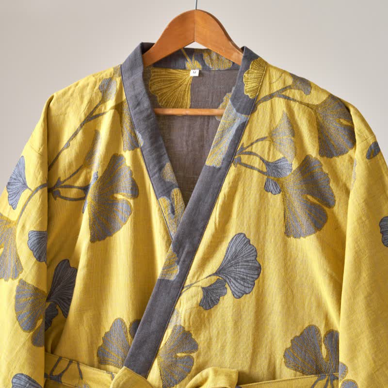 Ownkoti Cotton Gauze Ginkgo Kimono Robe - image 13