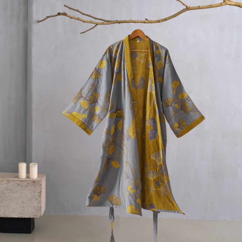 Ownkoti Cotton Gauze Ginkgo Kimono Robe - image 31