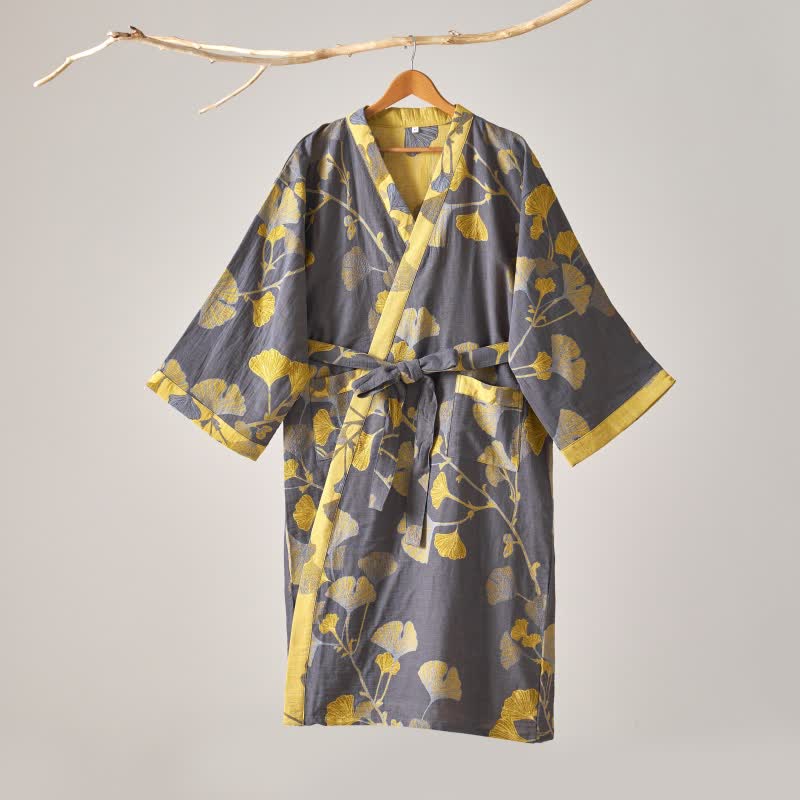 Ownkoti Cotton Gauze Ginkgo Kimono Robe - image 27