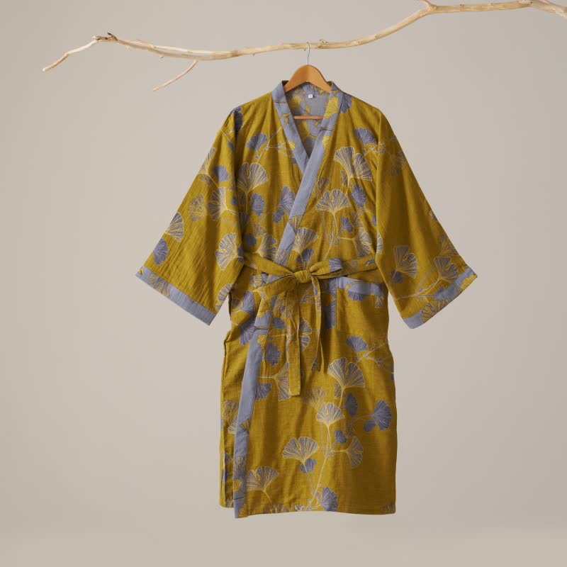 Ownkoti Cotton Gauze Ginkgo Kimono Robe - image 41