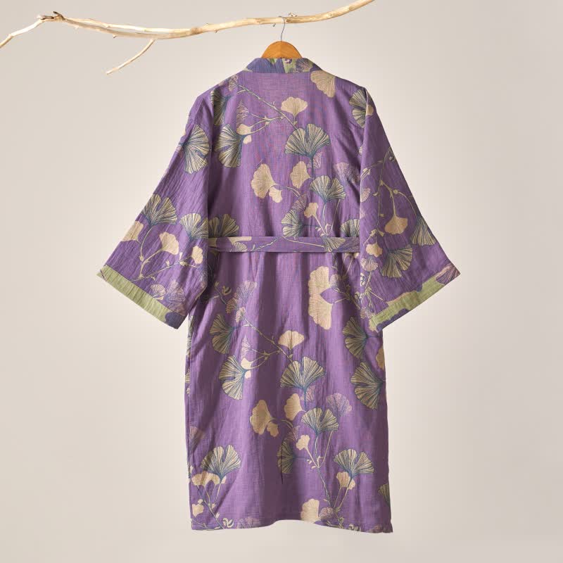 Ownkoti Cotton Gauze Ginkgo Kimono Robe - image 4