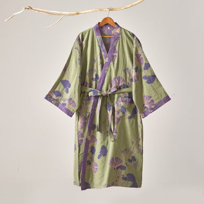 Ownkoti Cotton Gauze Ginkgo Kimono Robe - image 18