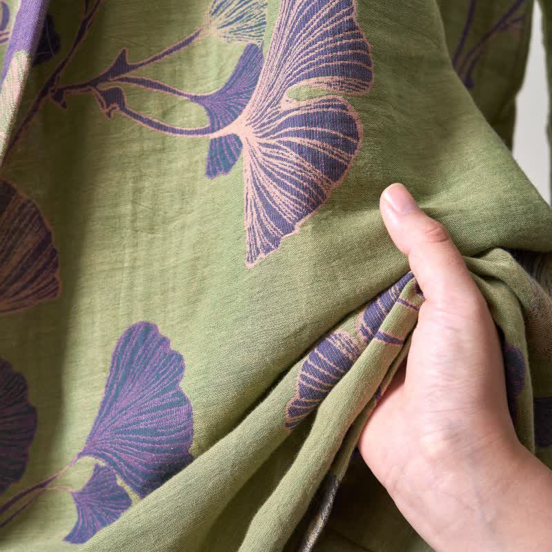 Ownkoti Cotton Gauze Ginkgo Kimono Robe - image 24
