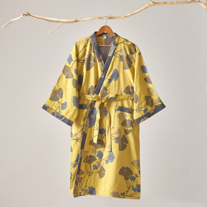 Ownkoti Cotton Gauze Ginkgo Kimono Robe - image 11