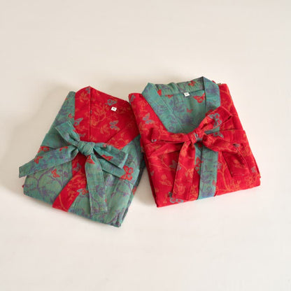 Ownkoti Cotton Gauze Vintage Butterfly Kimono Robe - image 2