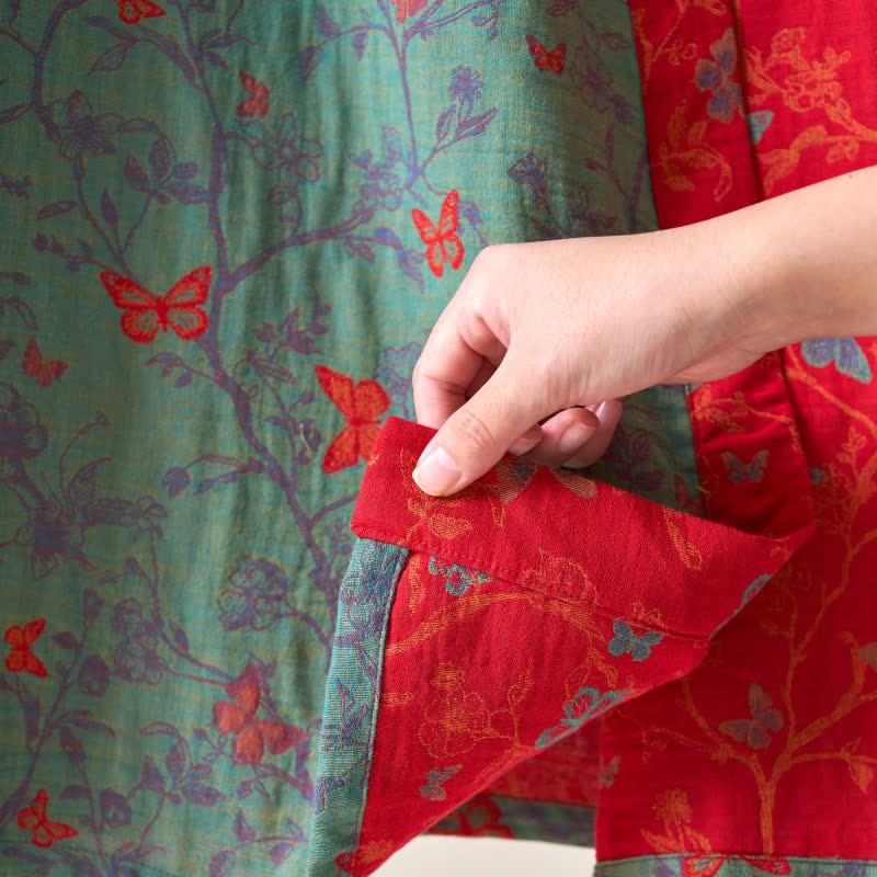 Ownkoti Cotton Gauze Vintage Butterfly Kimono Robe - image 16