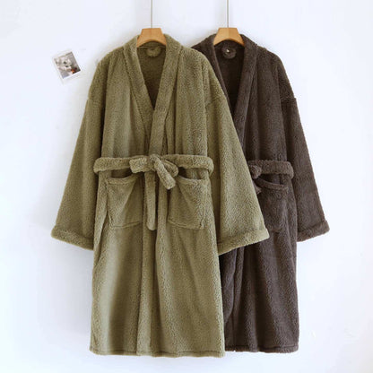 Ownkoti Matching Couple Plush Solid Robe - image 3