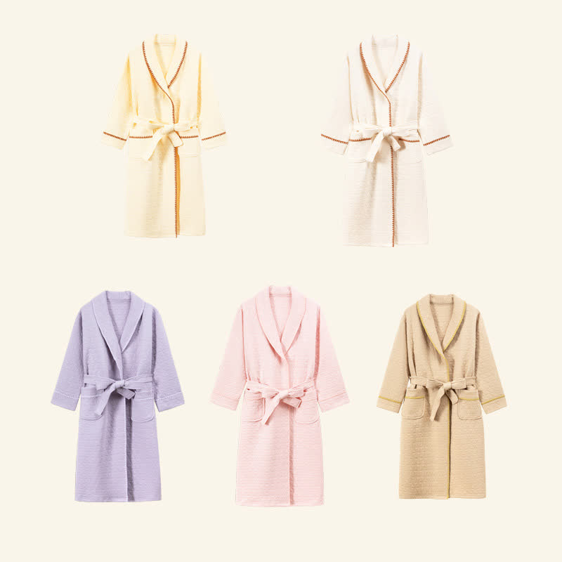 Ownkoti Simple Solid Color Quilted Robe - image 1