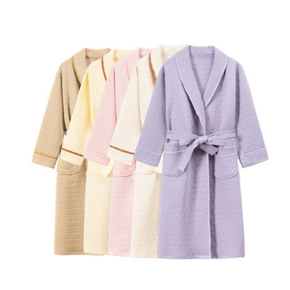 Ownkoti Simple Solid Color Quilted Robe - image 2