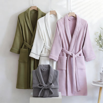 Ownkoti Unisex Cotton Solid Color Robe - image 0