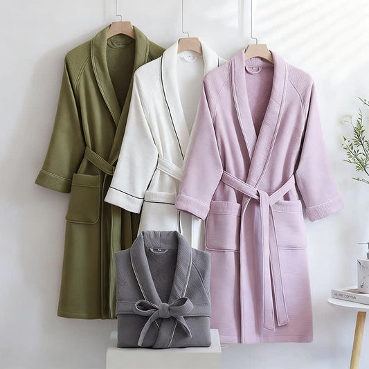 Ownkoti Unisex Cotton Solid Color Robe - image 0