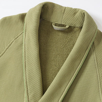 Ownkoti Unisex Cotton Solid Color Robe - image 6