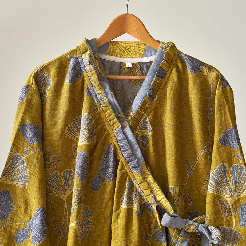 Ownkoti Ginkgo Leaf Hanfu Inspired Cotton Nightdress - image 26