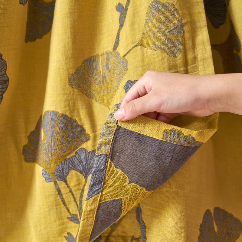 Ownkoti Ginkgo Leaf Hanfu Inspired Cotton Nightdress - image 5