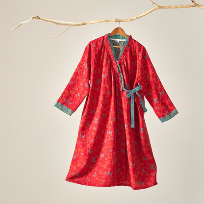 Ownkoti Vintage Butterfly Hanfu Inspired Cotton Nightdress - XL - image 0