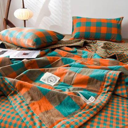 Ownkoti Yarn-dyed Plaid Cotton Vintage Bedding - image 4