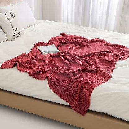 Ownkoti Simple Solid Color Knitted Blanket - image 3