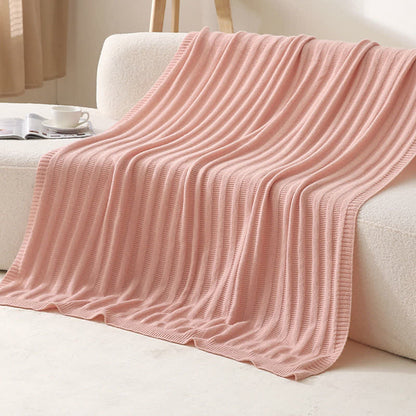 Ownkoti Solid Striped Textured Knitted Blanket - image 3