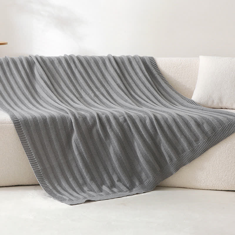 Ownkoti Solid Striped Textured Knitted Blanket - image 14