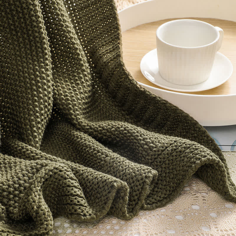 Ownkoti Simple Solid Color Knitted Blanket - image 16