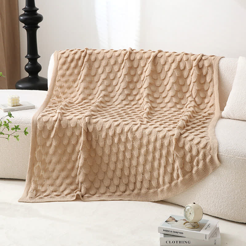 Ownkoti Solid Textured Knit Throw Blanket - image 11