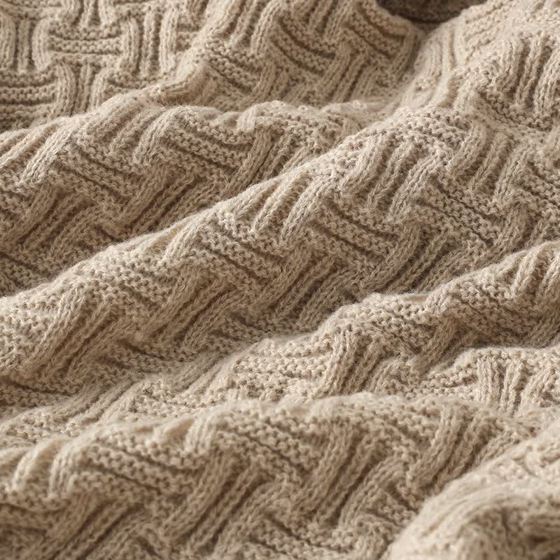 Ownkoti Solid Knot Textured Knit Throw Blanket - image 14