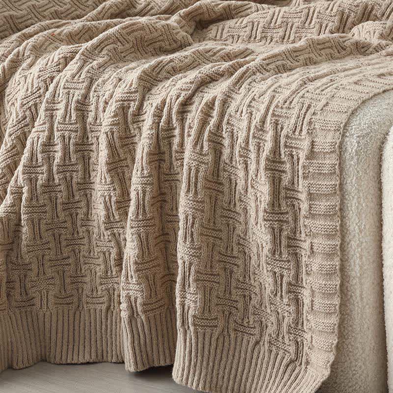 Ownkoti Solid Knot Textured Knit Throw Blanket - image 13