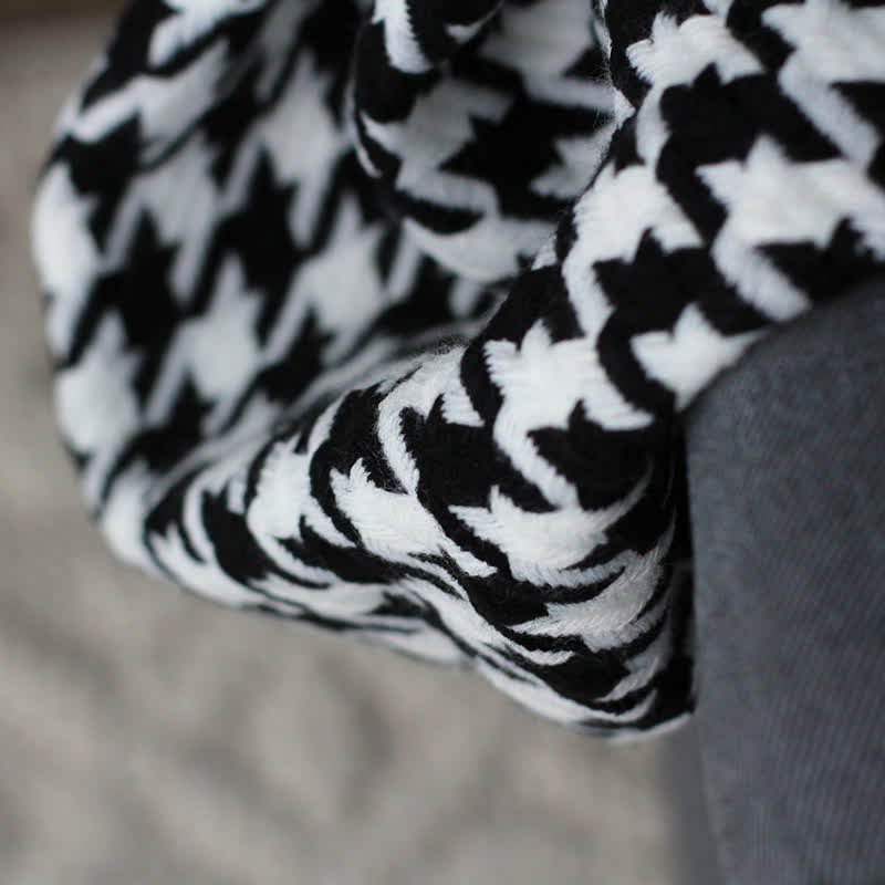 Ownkoti Classic Houndstooth Tassel Throw Blanket - image 8