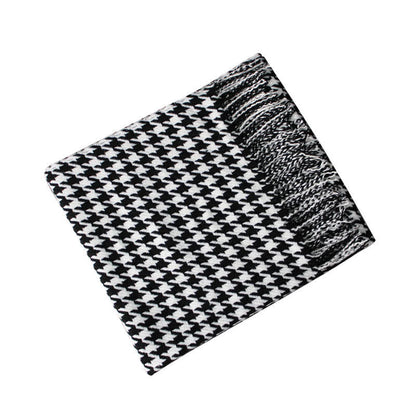 Ownkoti Classic Houndstooth Tassel Throw Blanket - image 10
