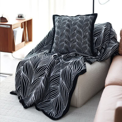 Ownkoti Artistic Leaf Knit Throw Blanket - image 5