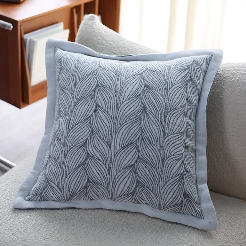 Ownkoti Artistic Leaf Knit Throw Blanket - Grey - Pillow - 21" x 21" - image 17
